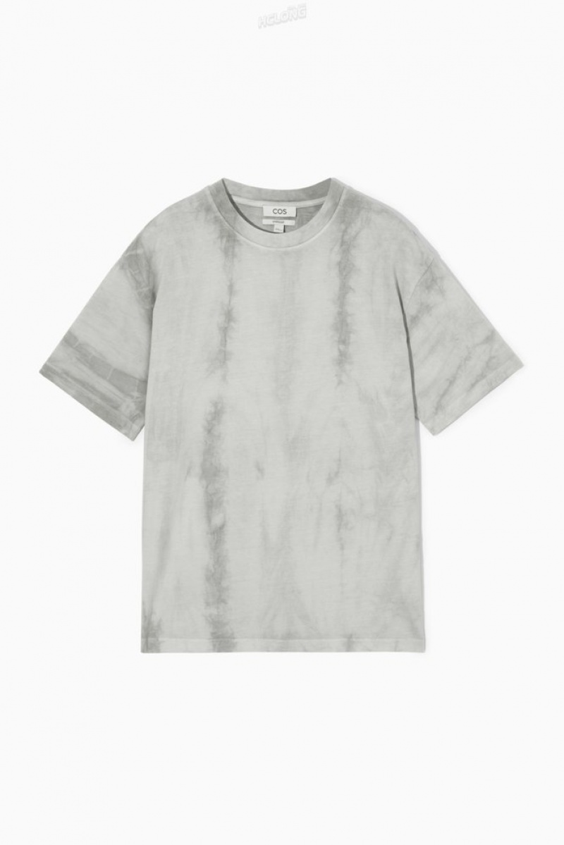 COS Oversized Tie-Dye T-Shirt Stone / Printed | 732051-NKG