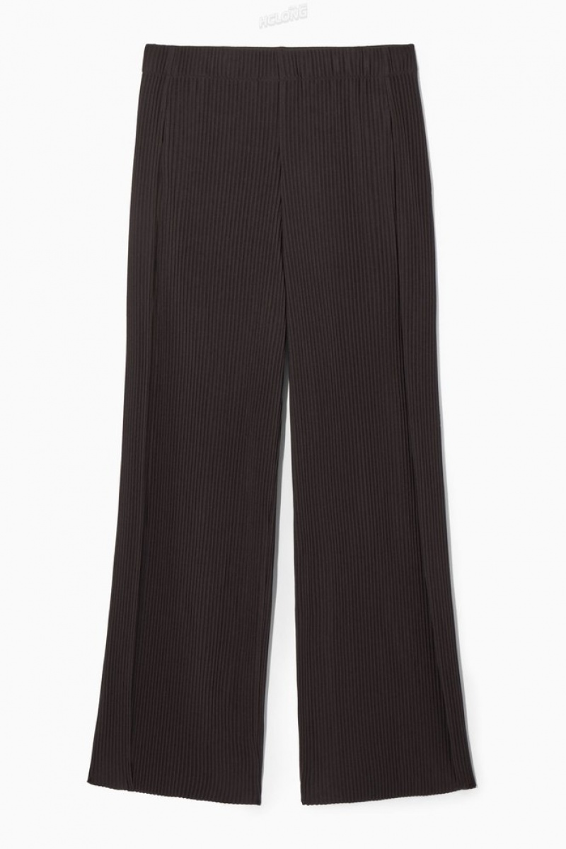 COS Plissé Larges-Leg Trousers Marron Foncé | 237645-DIC