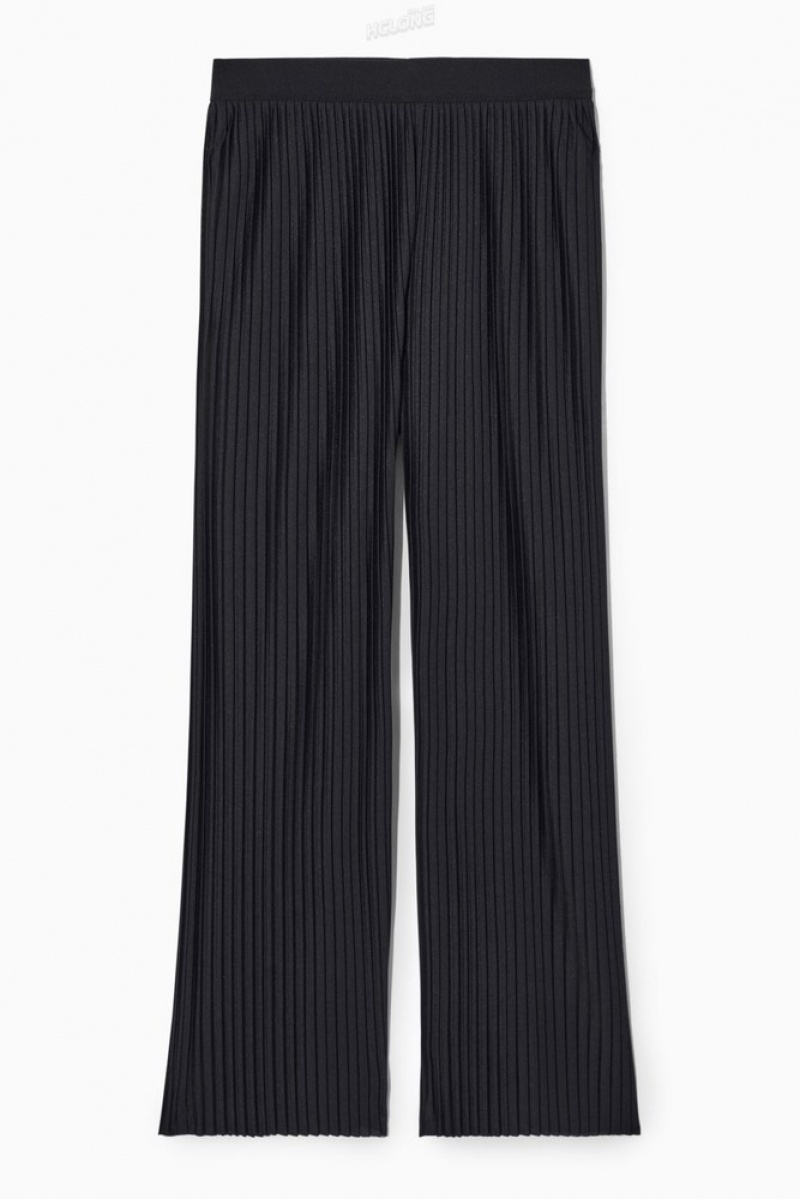 COS Plissé Trousers Bleu Marine Foncé | 894760-HBV