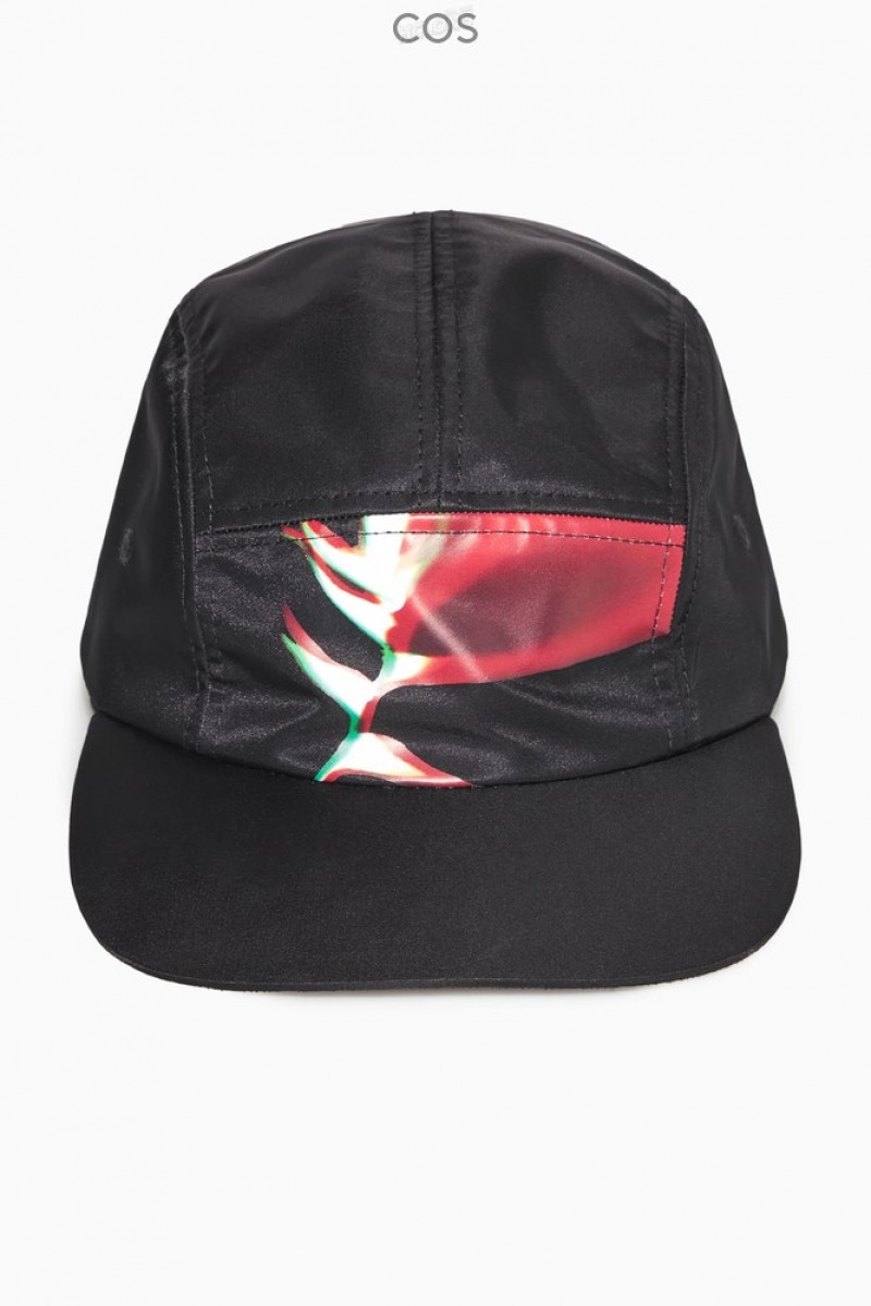 COS Printed Baseball Cap Noir | 497265-BEK