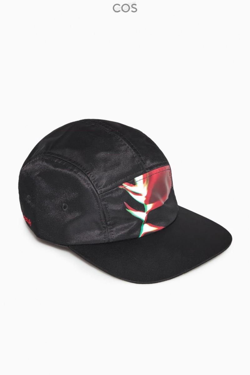 COS Printed Baseball Cap Noir | 497265-BEK