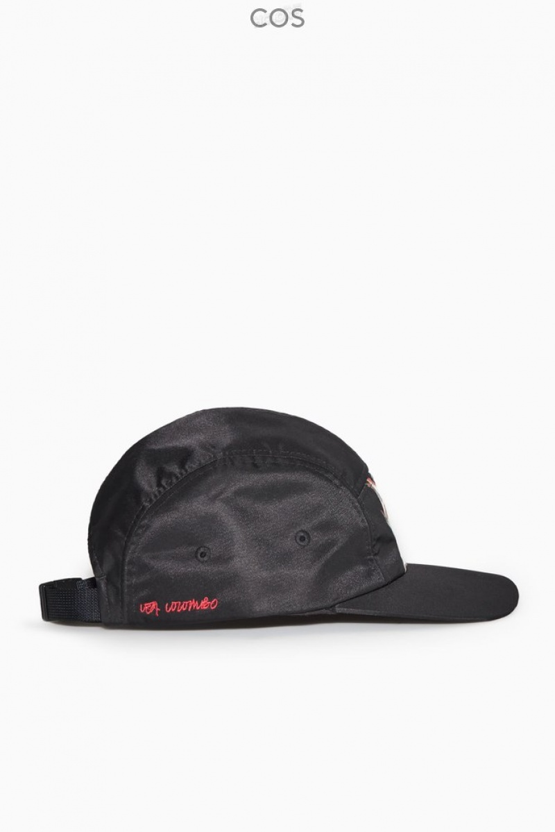 COS Printed Baseball Cap Noir | 497265-BEK