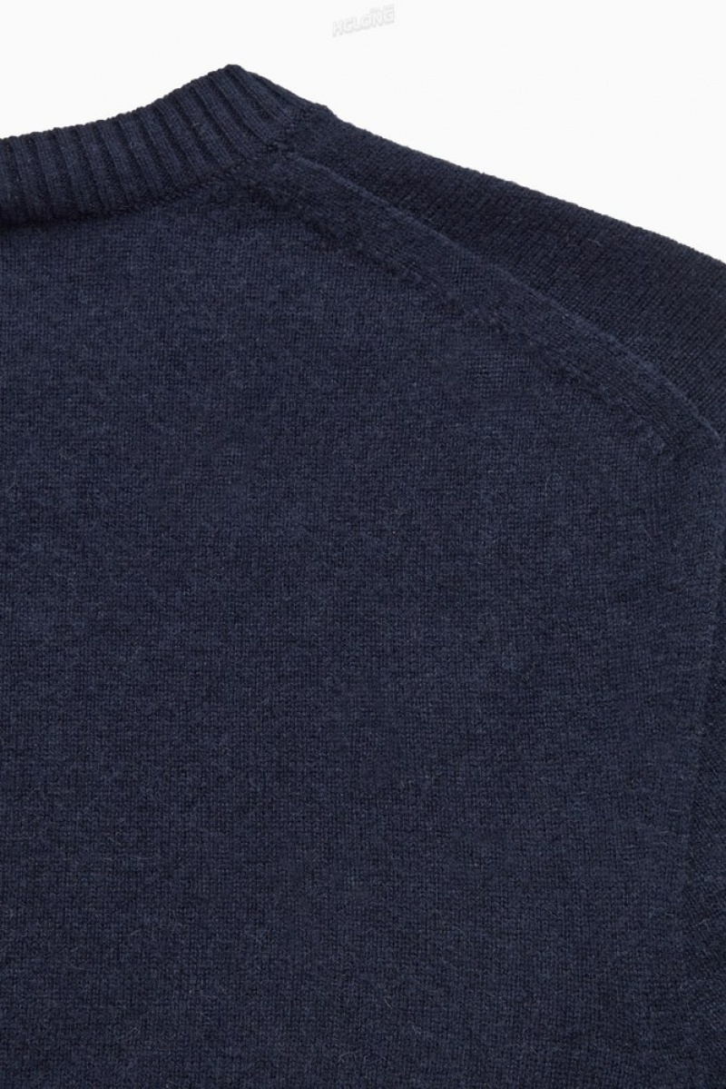 COS Pure Cashmere Jumper Bleu Marine | 632498-RXQ