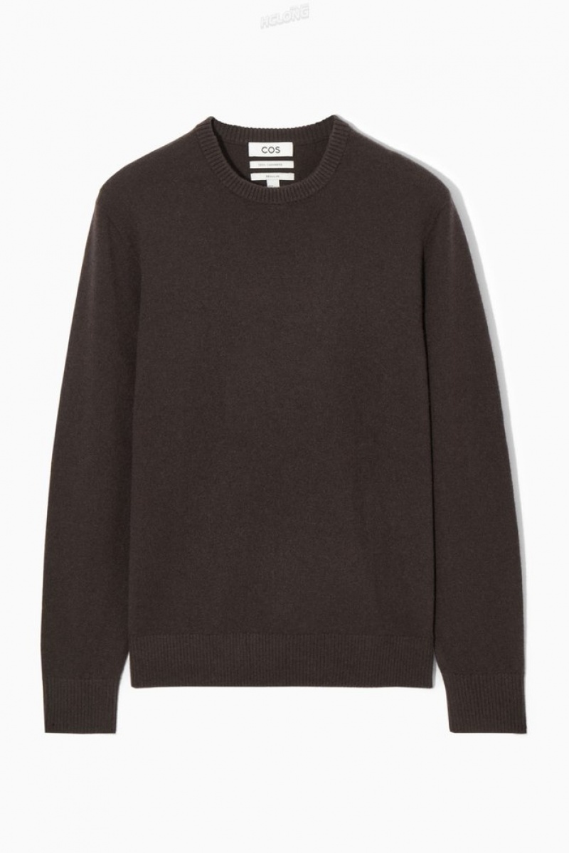 COS Pure Cashmere Jumper Marron Foncé | 259814-ILB