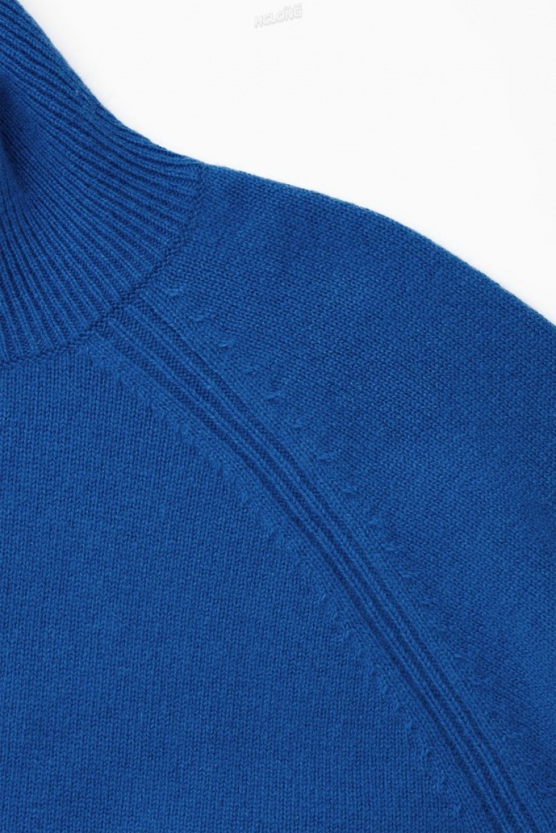 COS Pure Cashmere Turtleneck Jumper Bleu Marine Foncé | 470861-HXT