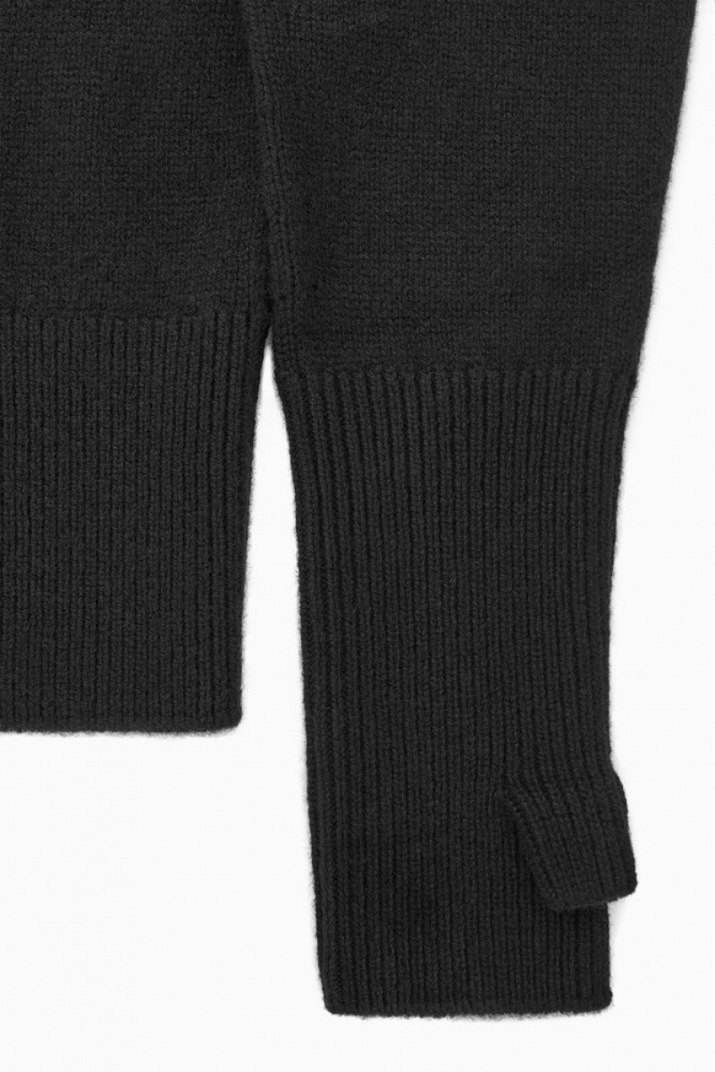 COS Pure Cashmere Turtleneck Jumper Noir | 923510-TEA