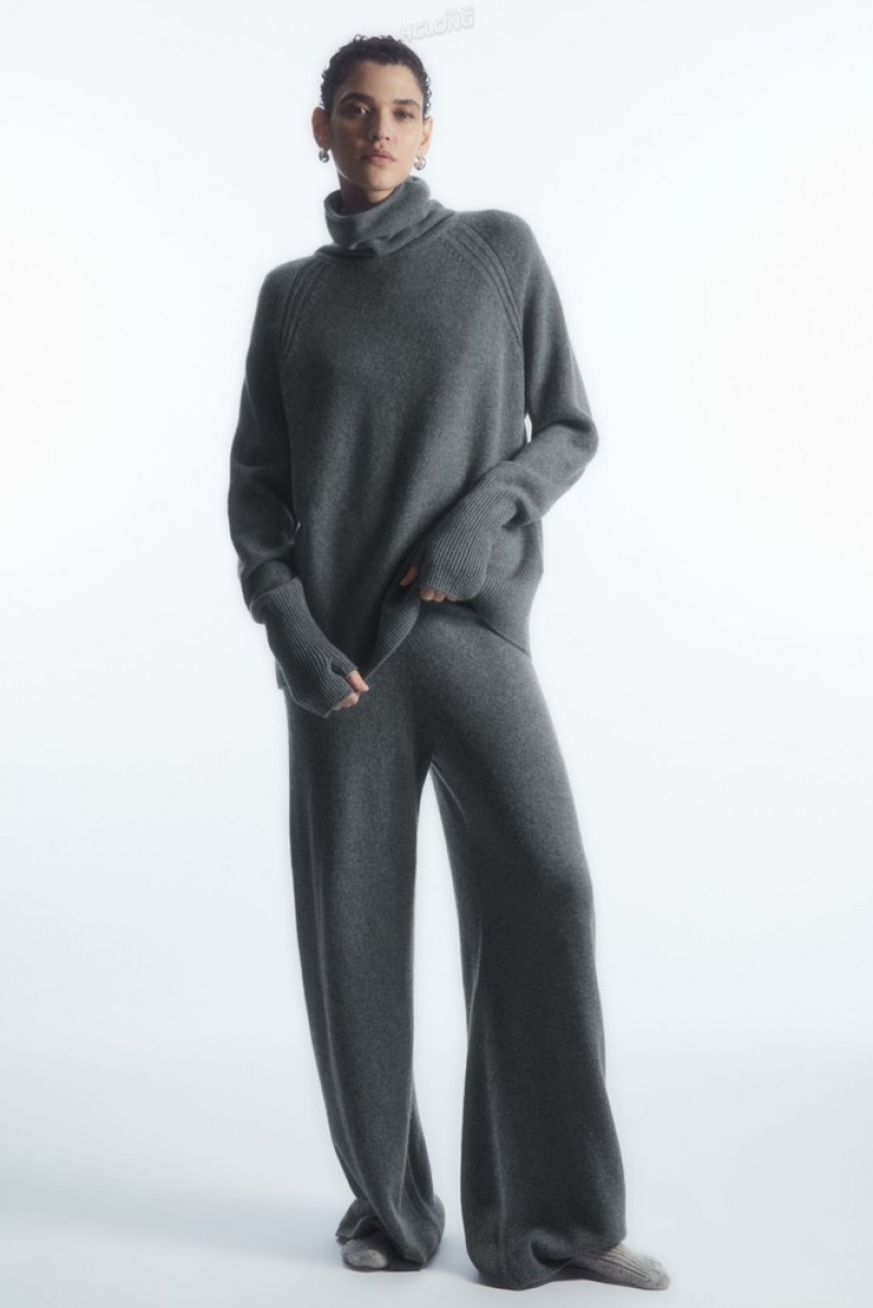 COS Pure Cashmere Turtleneck Pull Gray | 659178-WDJ