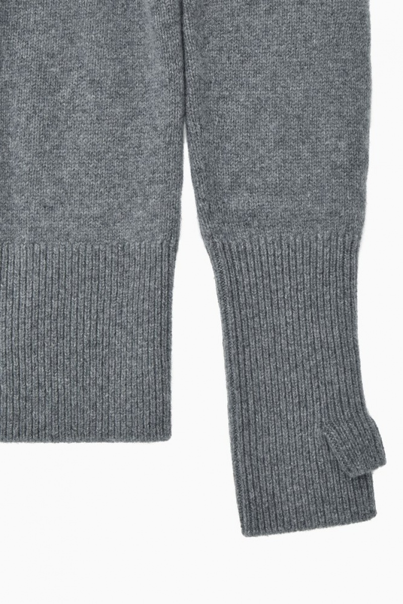 COS Pure Cashmere Turtleneck Pull Gray | 659178-WDJ