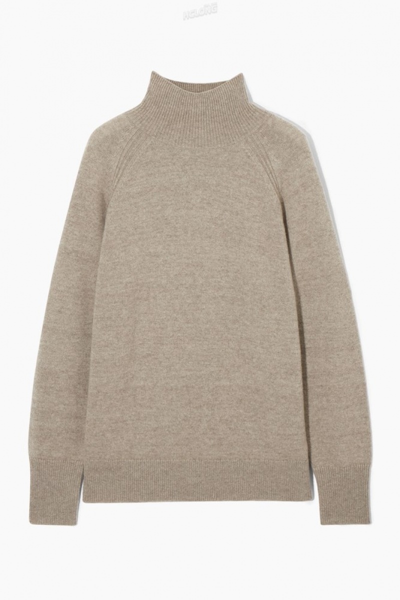 COS Pure Cashmere Turtleneck Pull Undyed / Natural | 409218-DLA