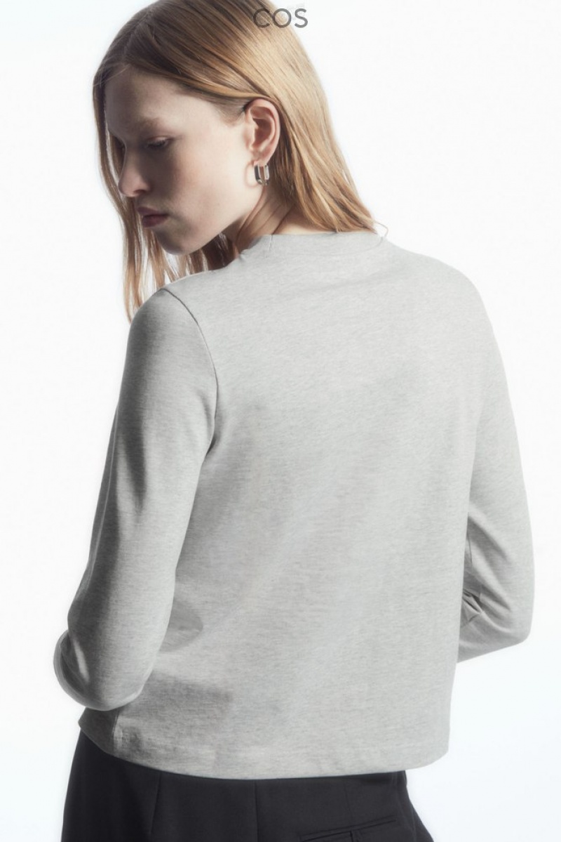 COS Regular-Fit Heavyweight Long-Sleeved T-Shirt Blanche | 302156-IXO