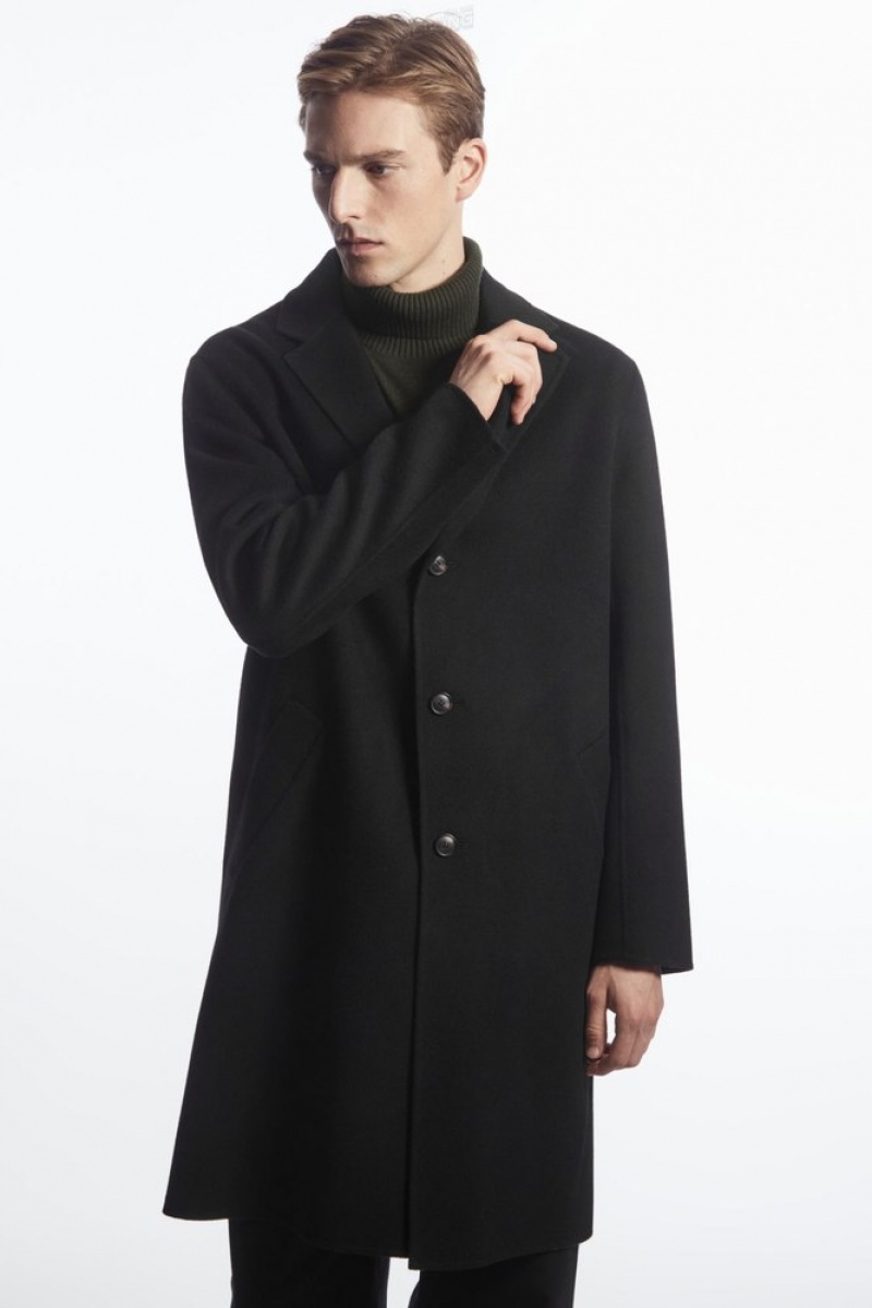 COS Relaxed-Fit Double-Faced Laine Coat Noir | 057469-GLN