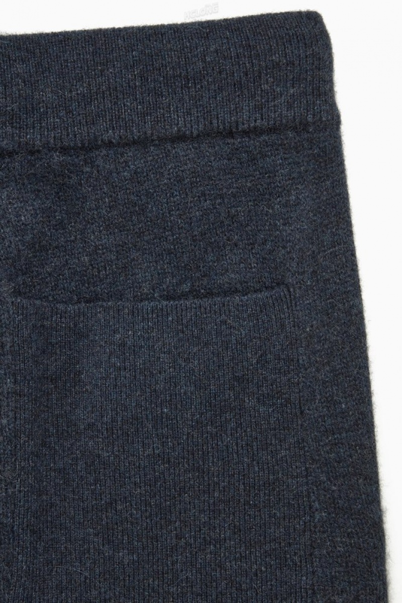 COS Relaxed-Fit Pure Cashmere Joggers Bleu Marine | 027586-FQH