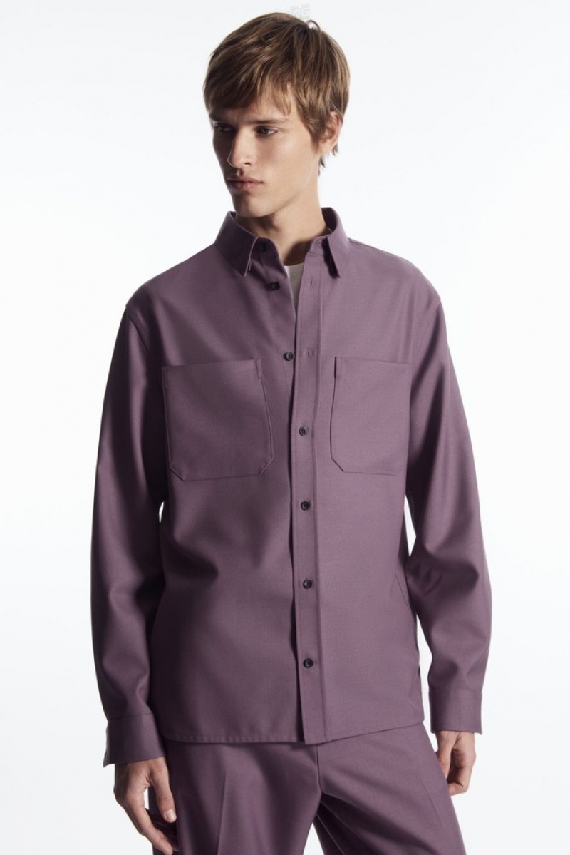 COS Relaxed Utility Shirt Bleu Marine | 367851-WUB