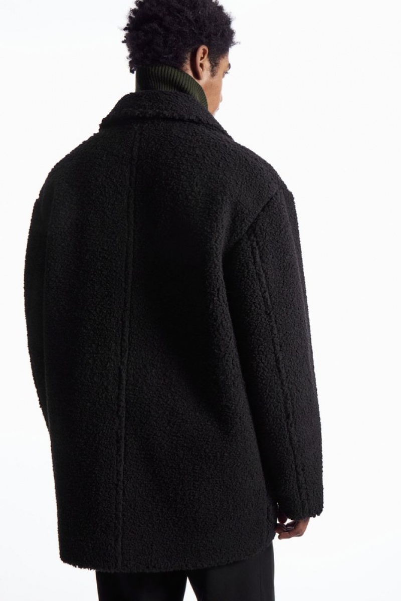 COS Rembourré Teddy Jacket Noir | 896201-NMW