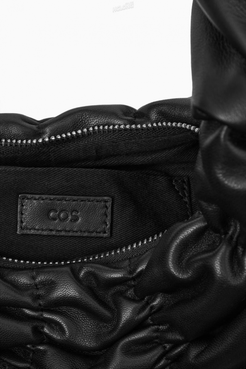 COS Ripple Shoulder Bag - Cuir Noir | 358216-HRV