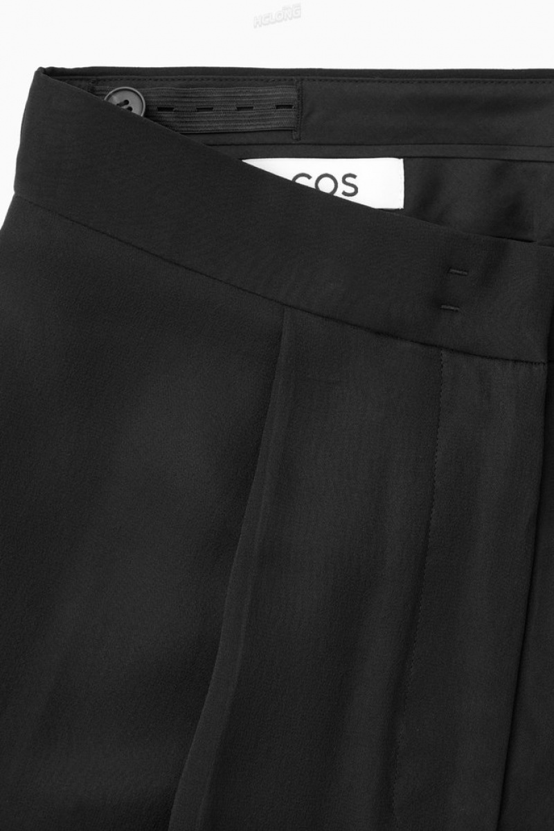 COS Sheer Silk Trousers Noir | 857421-OQY