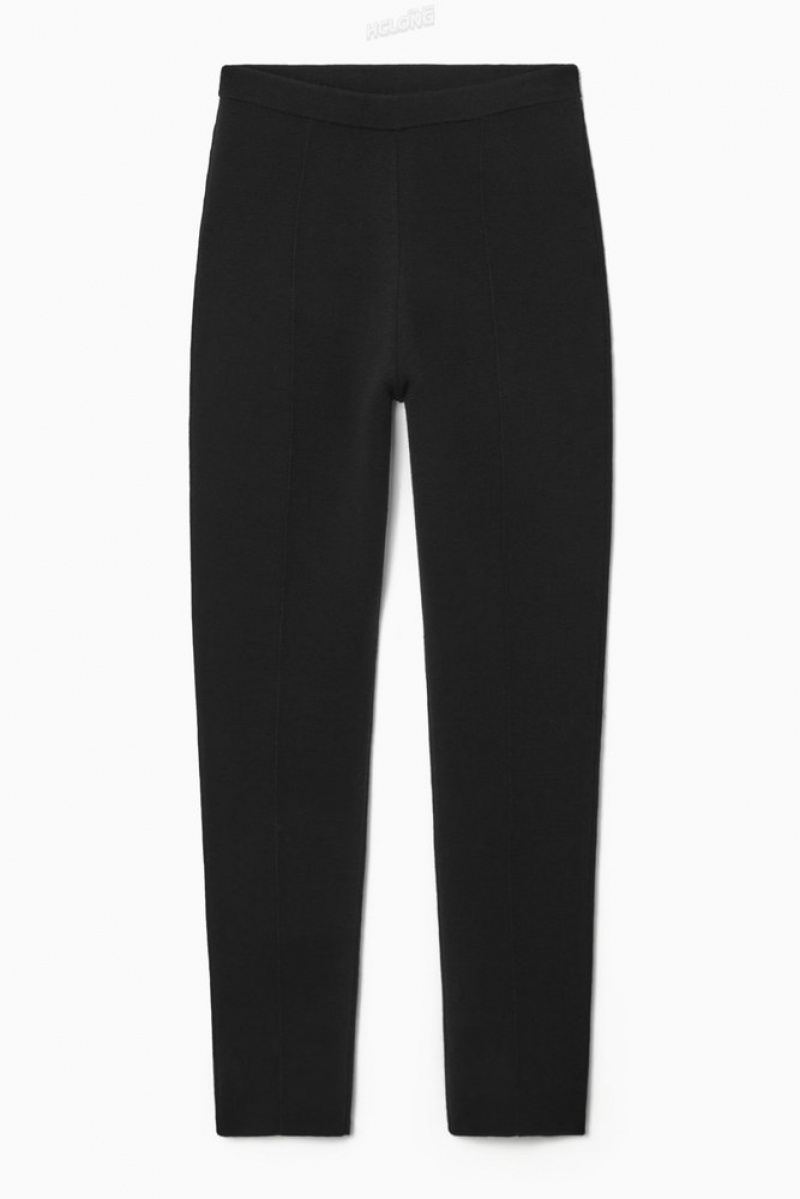 COS Slim-Fit Tricoté Pants Noir | 842670-FQA