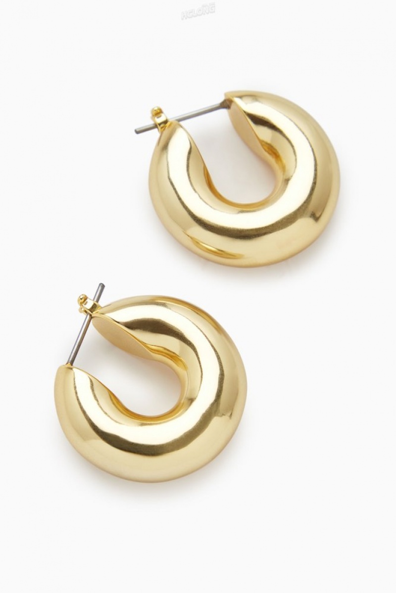 COS Small Chunky Hoop Earrings Doré | 916540-TXM