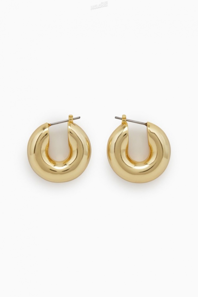 COS Small Chunky Hoop Earrings Doré | 916540-TXM