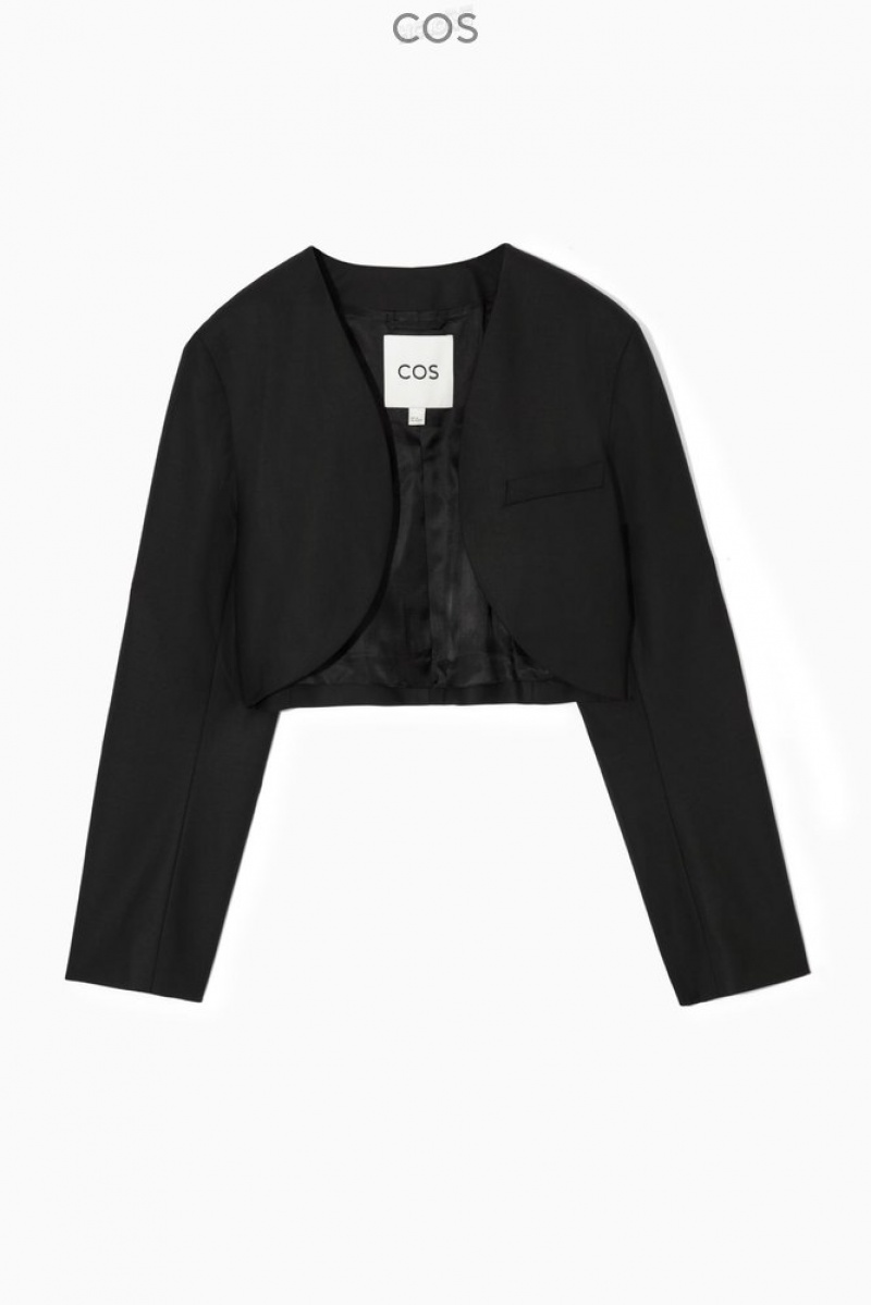 COS Tailored Cropped Bolero Jacket Noir | 120374-DYG