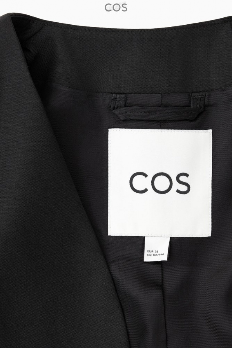 COS Tailored Cropped Bolero Jacket Noir | 120374-DYG