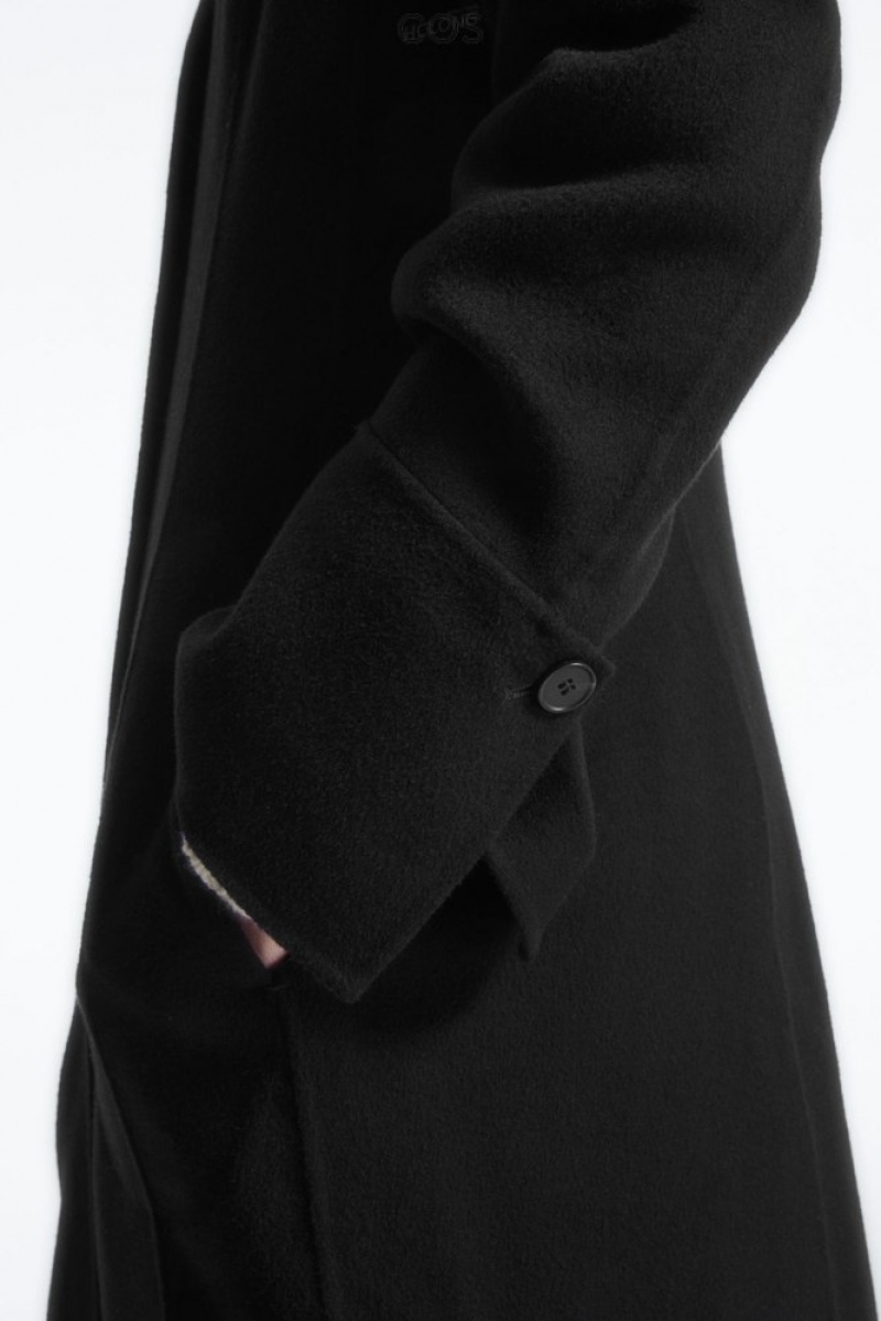 COS Tailored Double-Faced Laine Coat Noir | 054962-MWC