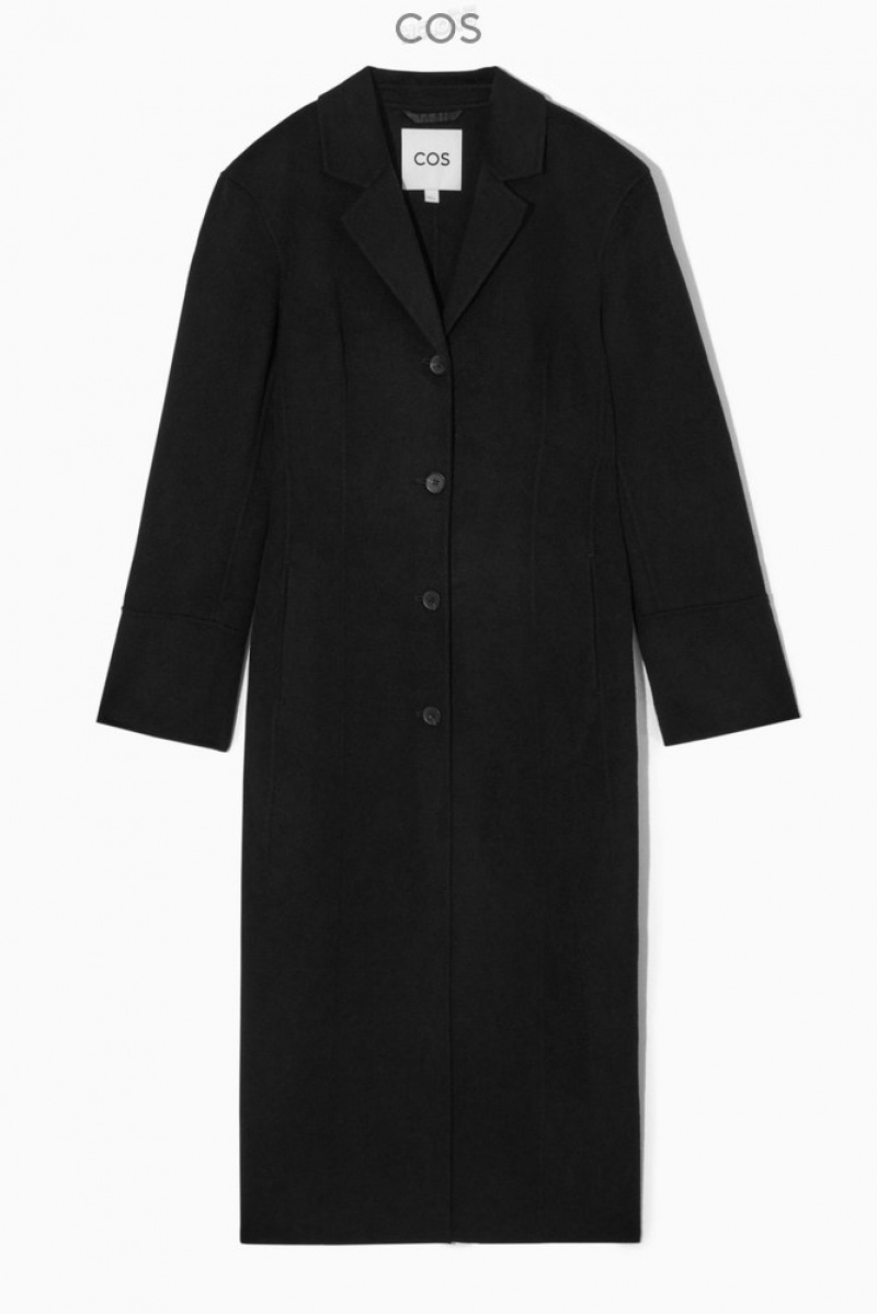 COS Tailored Double-Faced Laine Coat Noir | 054962-MWC