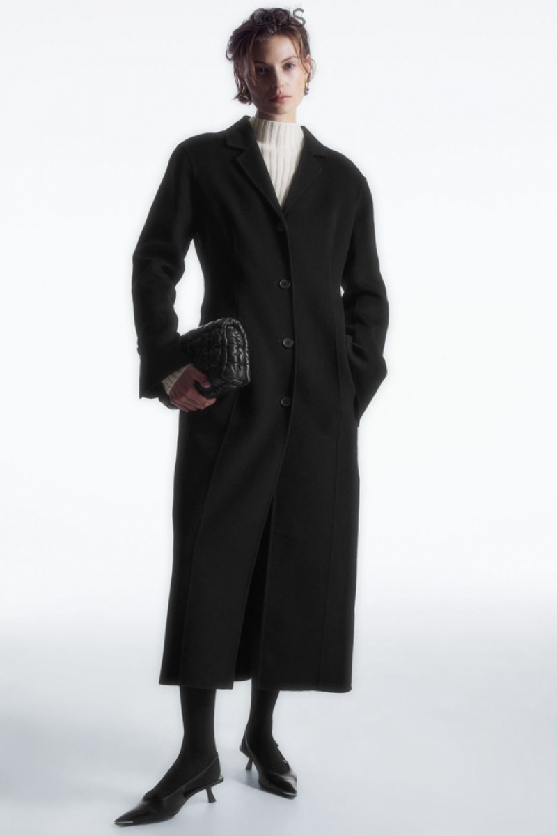 COS Tailored Double-Faced Laine Coat Noir | 054962-MWC