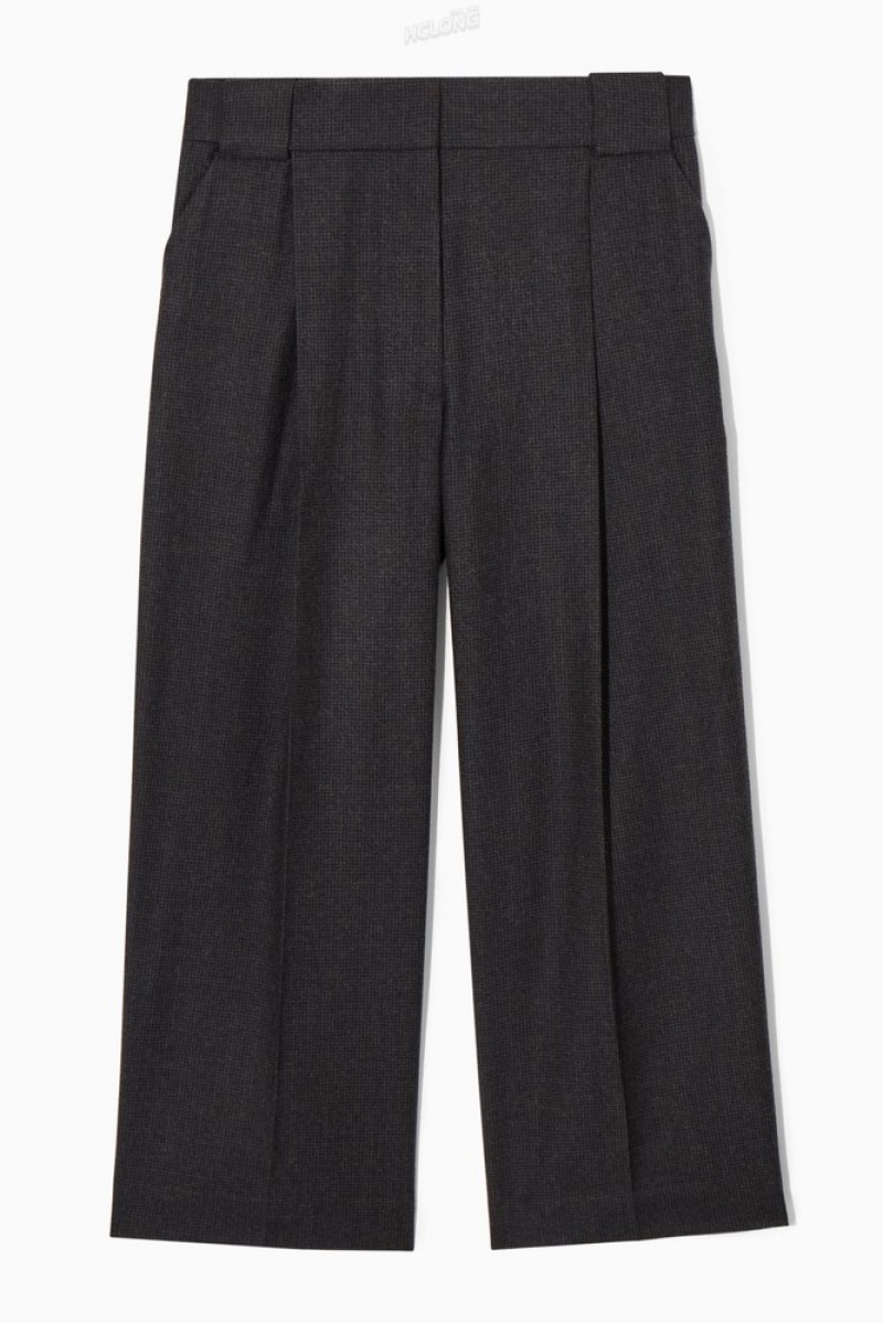 COS Tailored Laine-Flannel Culottes Blanche Noir | 584279-UJW