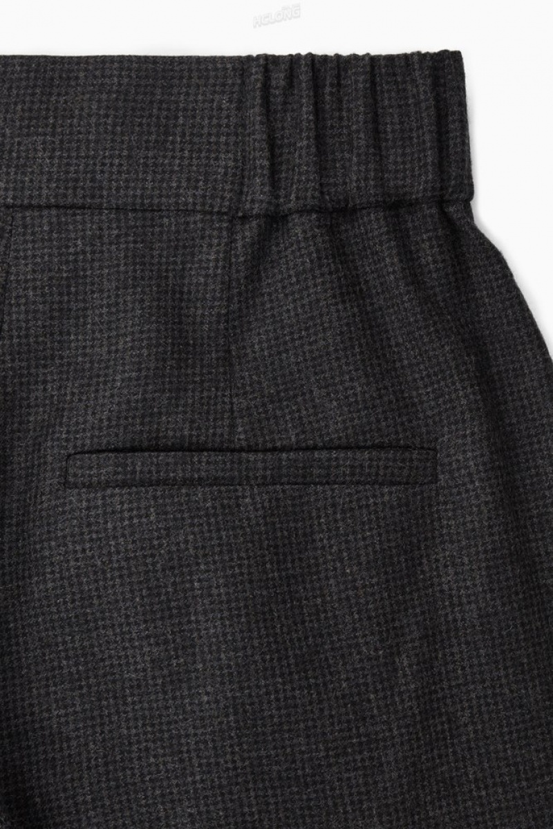 COS Tailored Laine-Flannel Culottes Blanche Noir | 584279-UJW