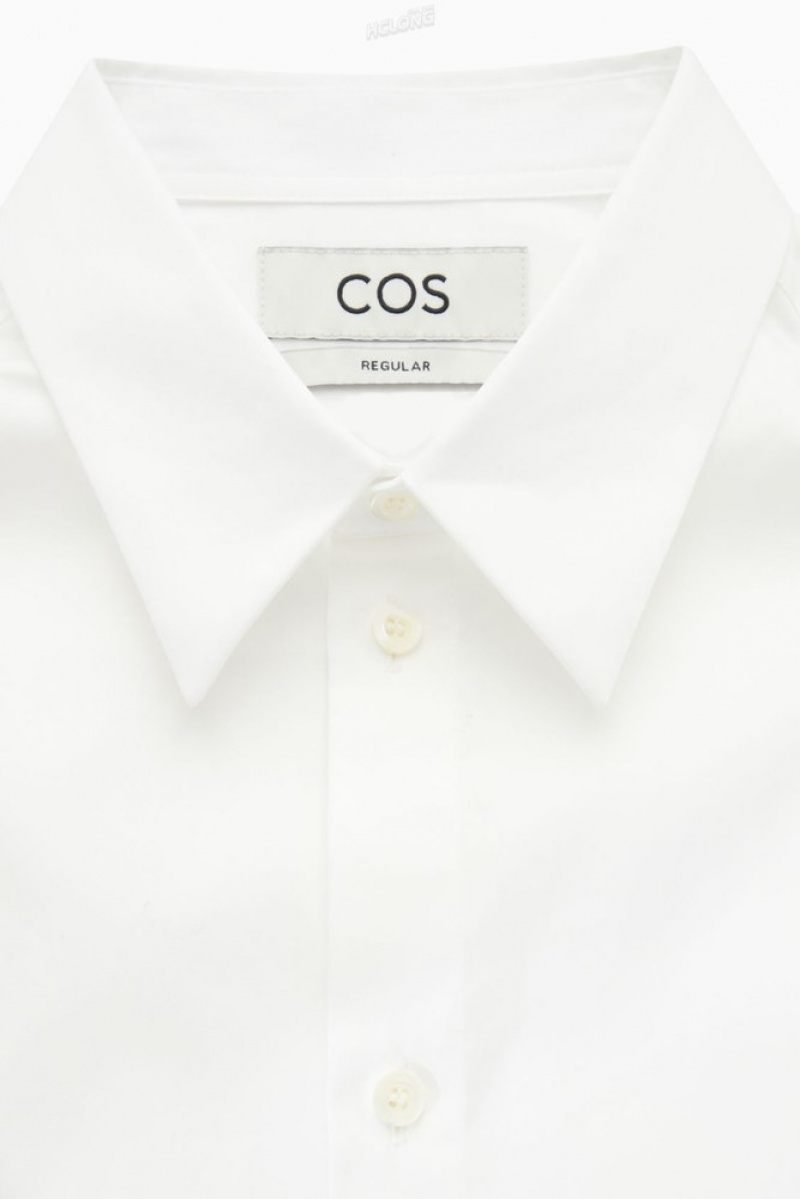 COS Tailored Poplin Shirt - Regular Blanche | 540896-RZS