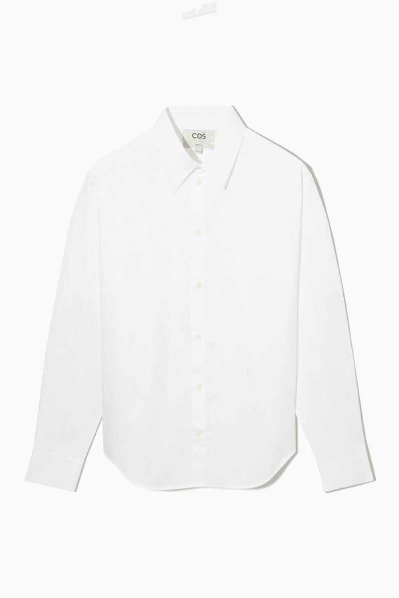 COS Tailored Poplin Shirt - Regular Blanche | 540896-RZS