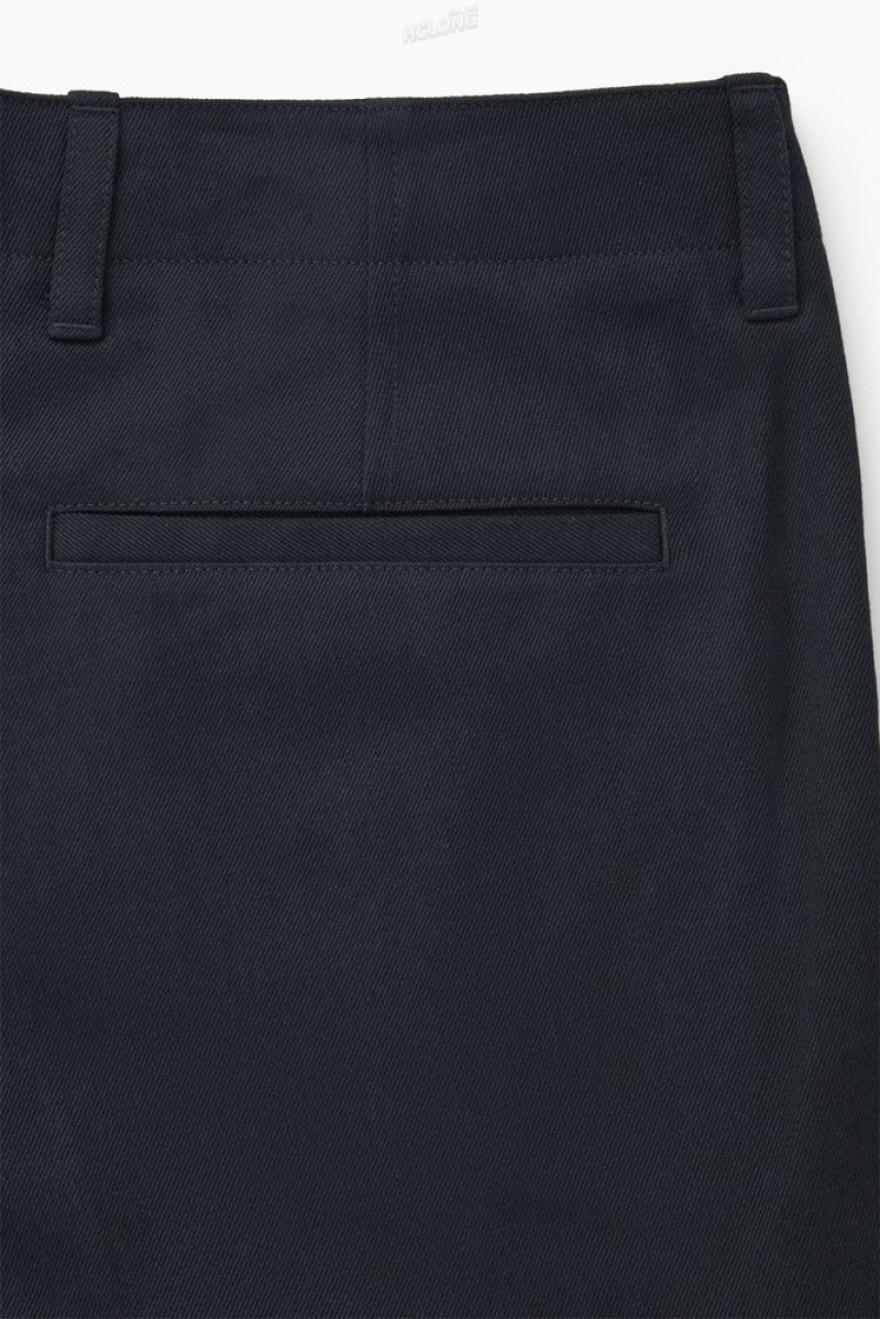 COS Tapered Cargo Trousers Bleu Marine | 054918-VSX