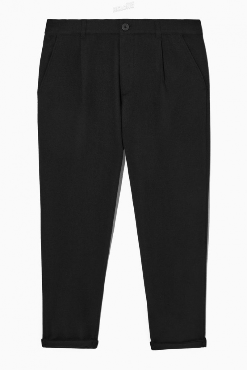 COS Tapered Laine Chinos Noir | 748935-FAZ