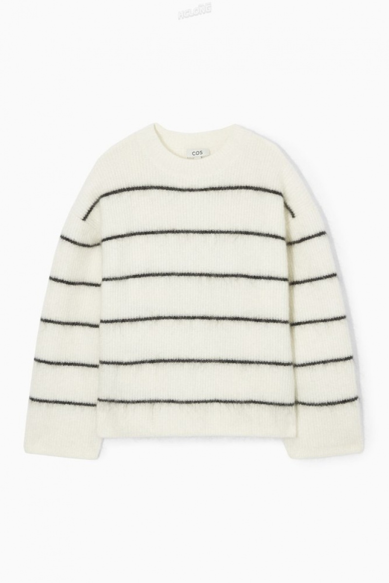 COS Textured Mohair-Blend Pull Blanche | 016483-ZWC