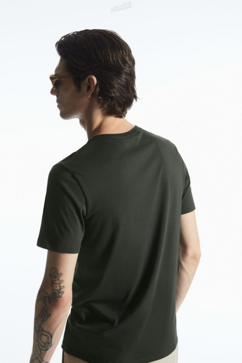 COS The Extra Fine T-Shirt Noir | 217564-YKH