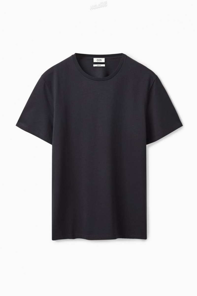 COS The Extra Fine T-Shirt Noir | 671952-HCV