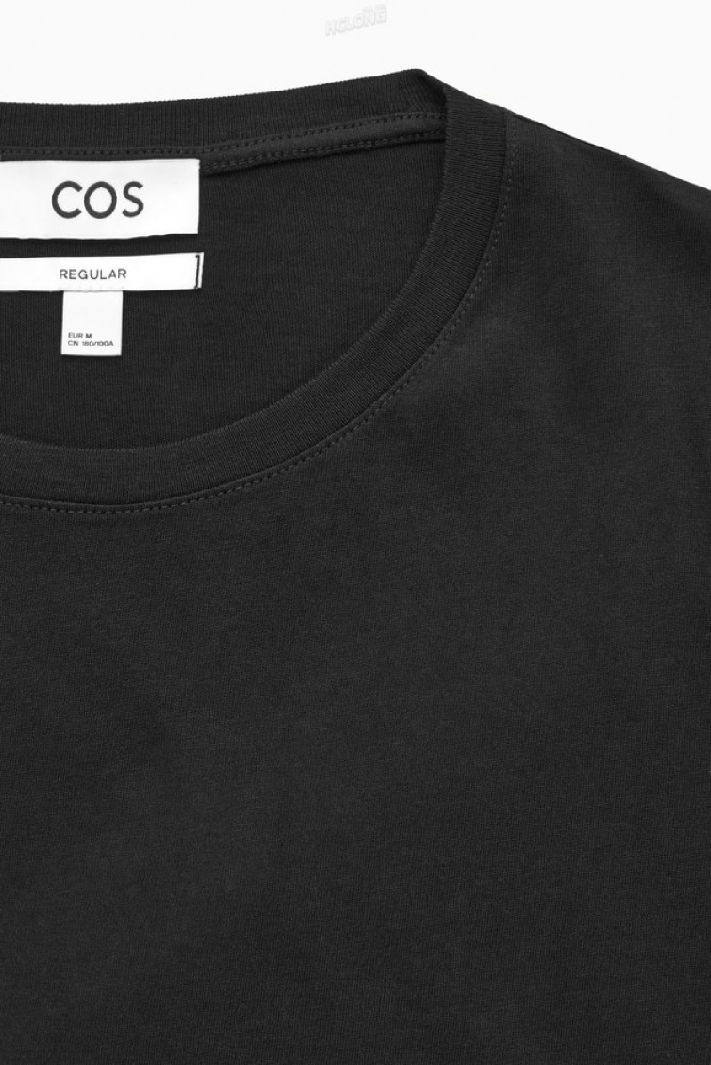 COS The Extra Fine T-Shirt Noir | 876513-SKJ