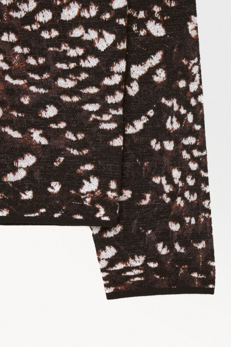 COS The Feather-Jacquard Jumper Marron Foncé | 105678-IGO