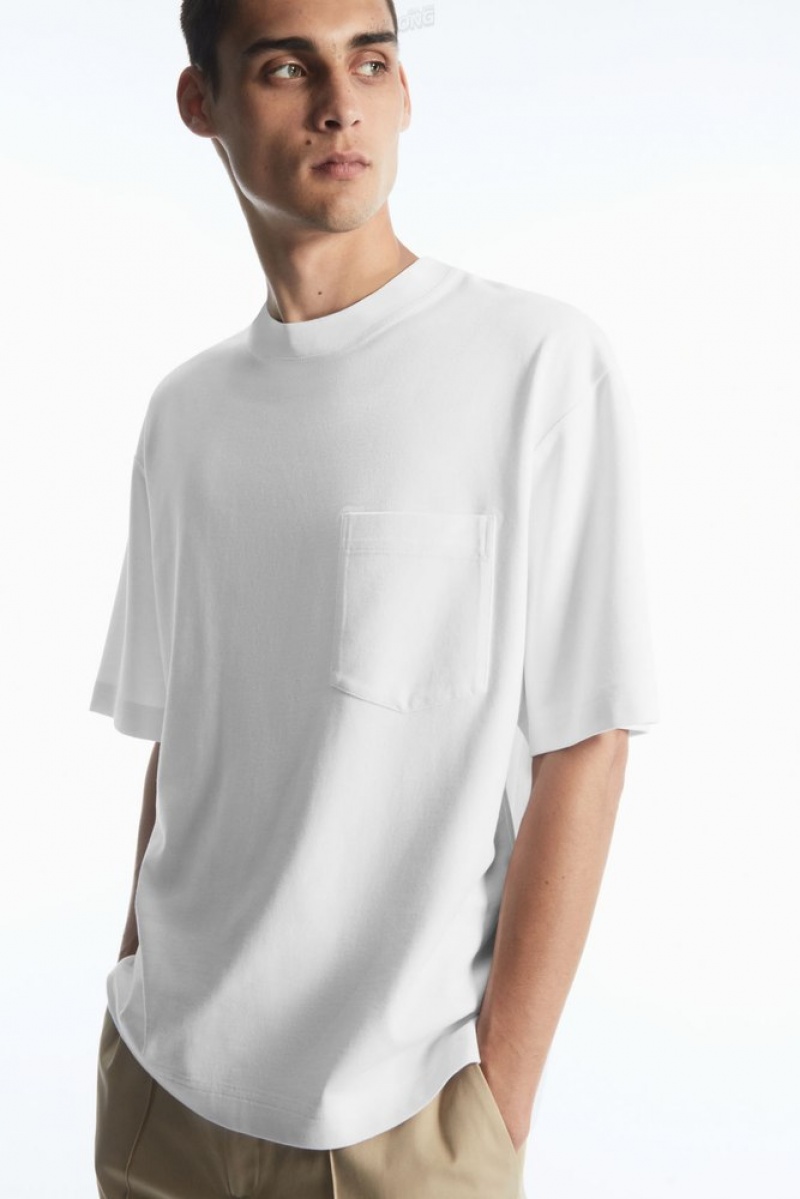 COS The Heavy Duty T-Shirt Blanche | 159748-XUF