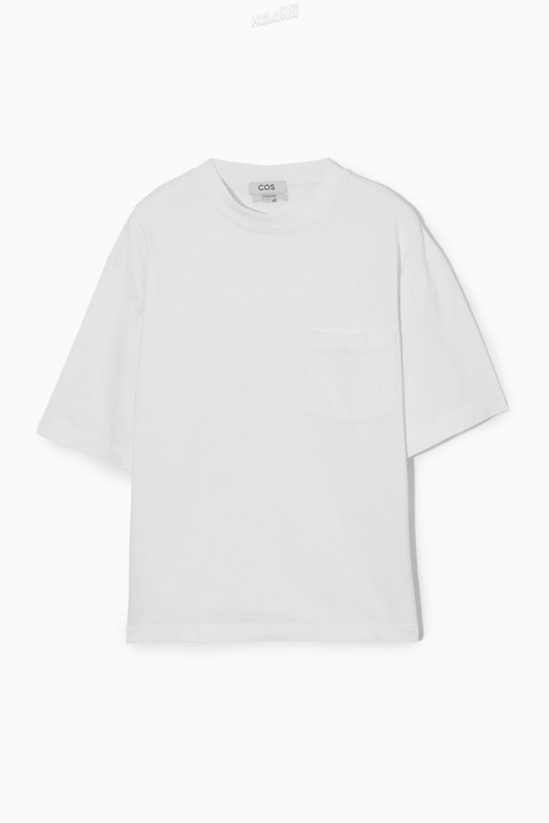 COS The Heavy Duty T-Shirt Blanche | 159748-XUF