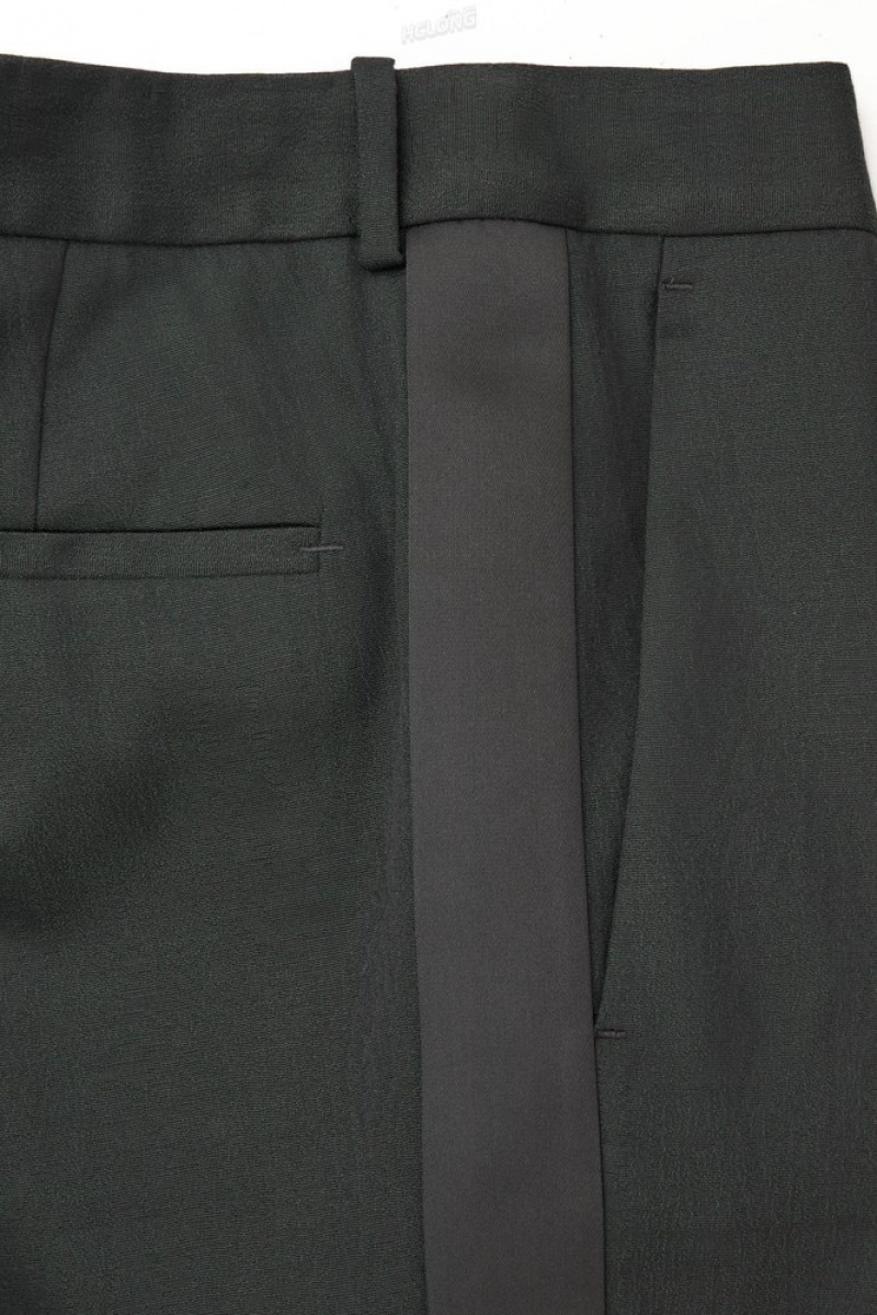 COS The Laine Tuxedo Trousers Vert Foncé | 230564-ZKA