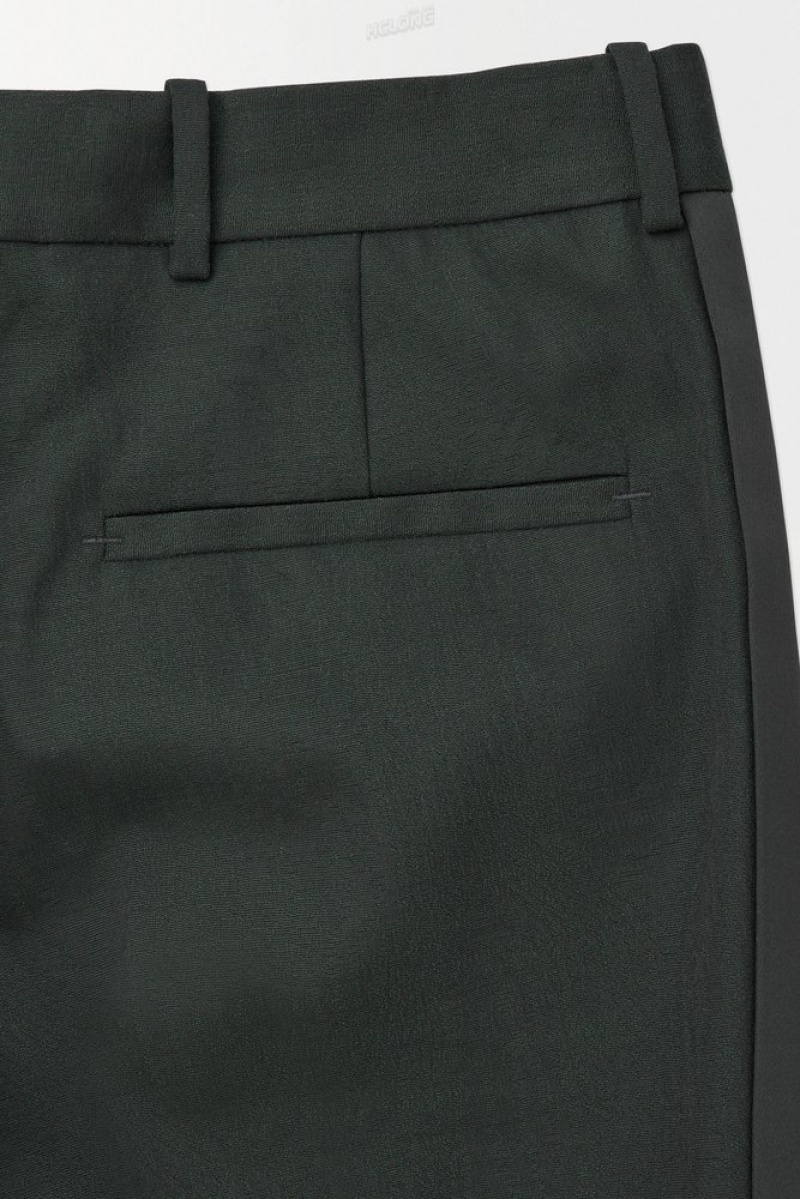 COS The Laine Tuxedo Trousers Vert Foncé | 230564-ZKA