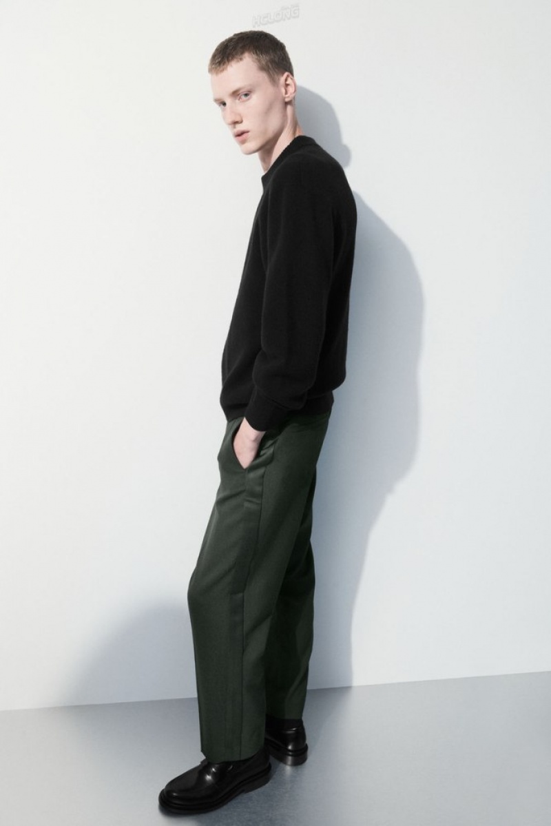 COS The Laine Tuxedo Trousers Vert Foncé | 412856-NDI