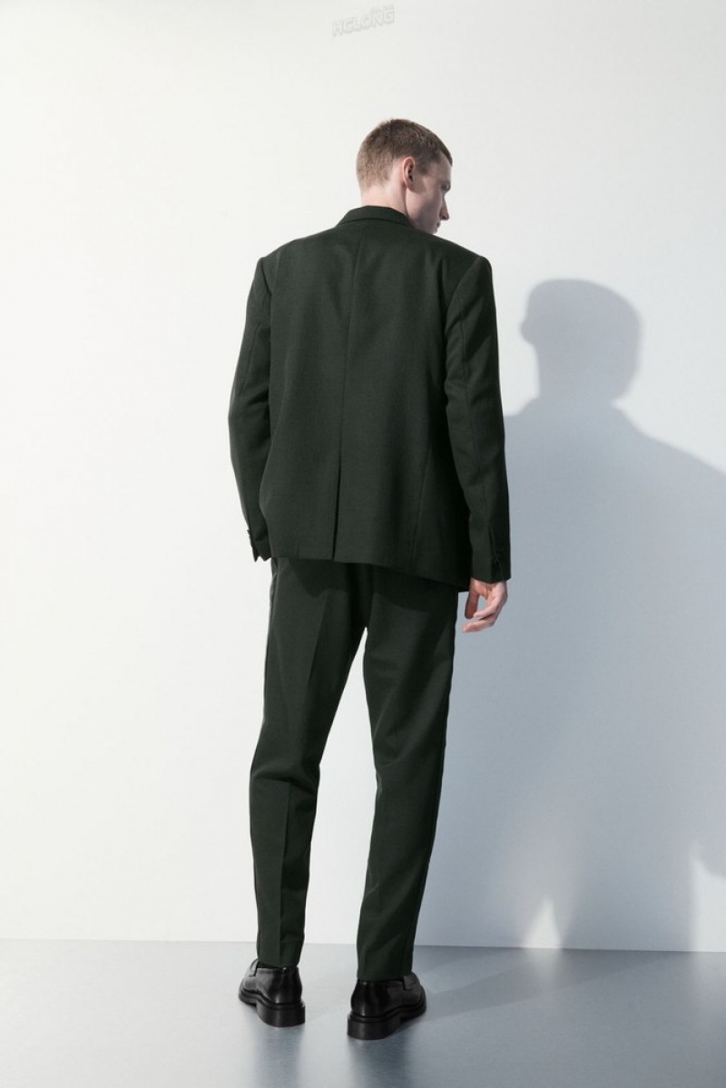 COS The Laine Tuxedo Trousers Vert Foncé | 412856-NDI