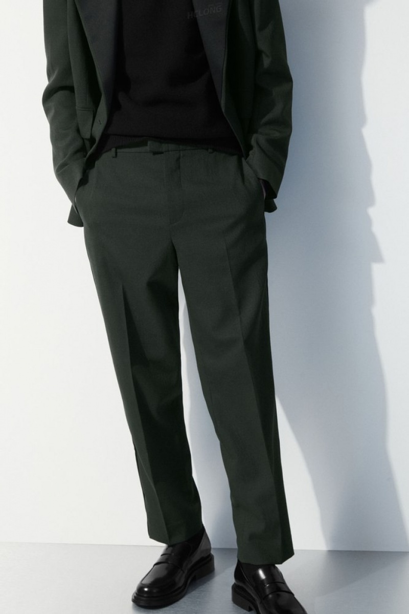 COS The Laine Tuxedo Trousers Vert Foncé | 412856-NDI