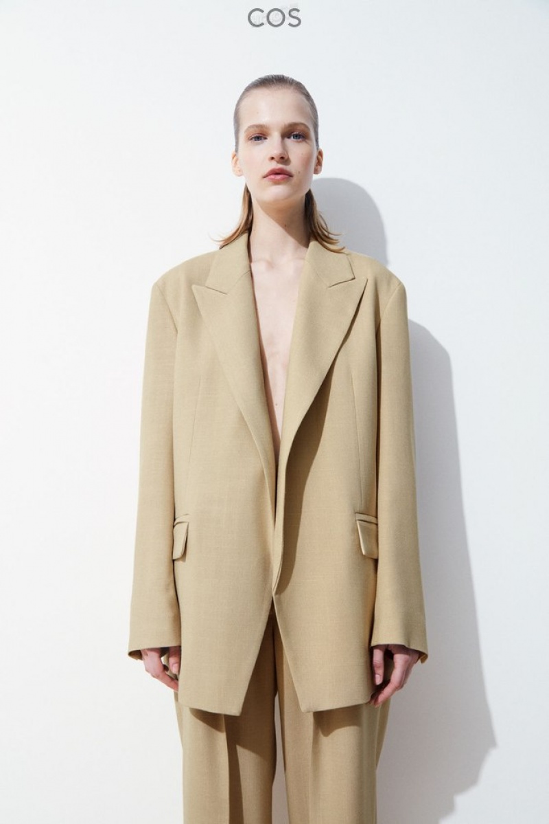 COS The Peak-Lapel Blazer Beige | 138649-HXE