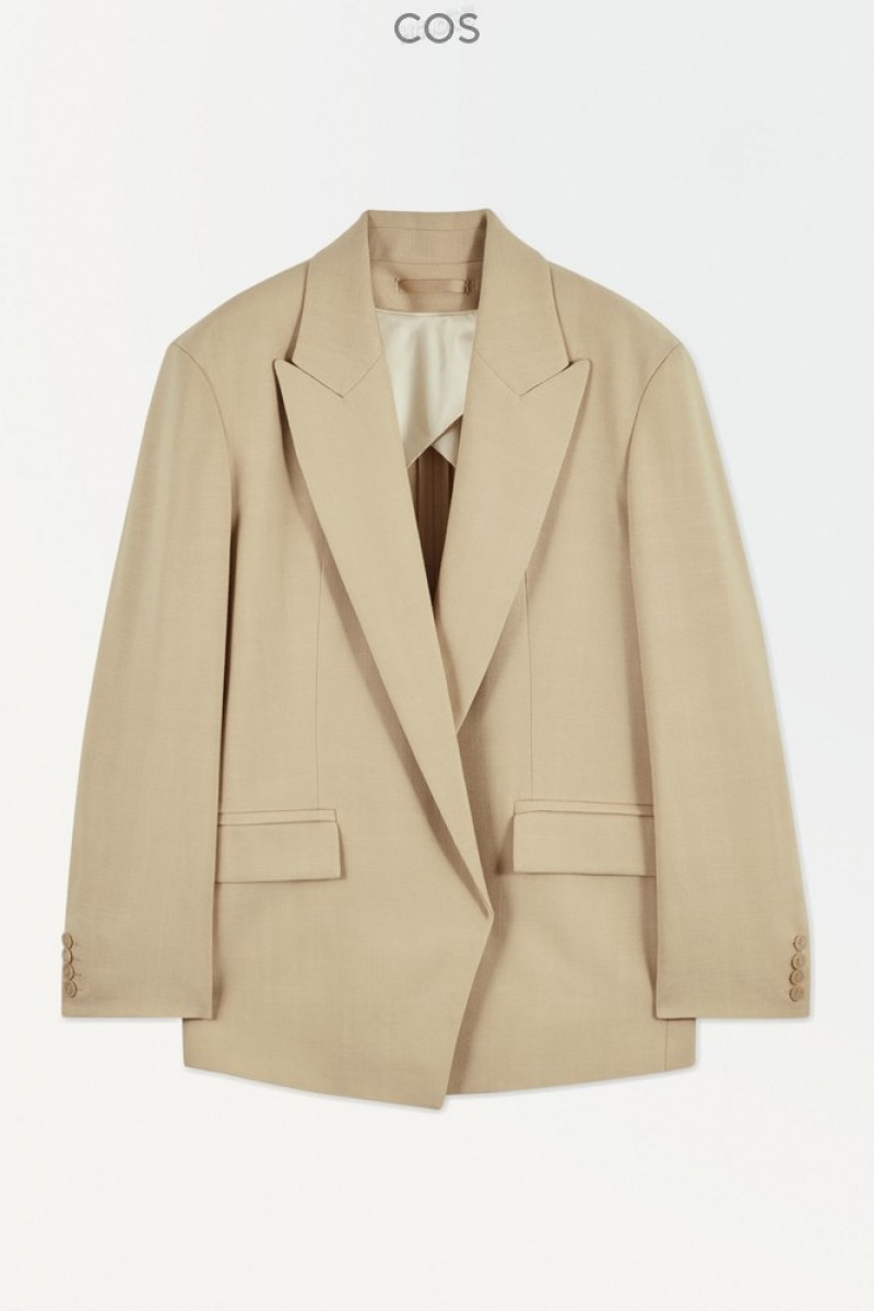 COS The Peak-Lapel Blazer Beige | 138649-HXE