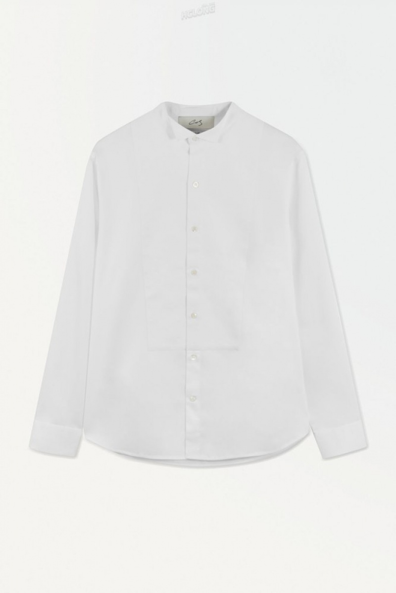 COS The Poplin Tuxedo Shirt Blanche | 905243-OXK