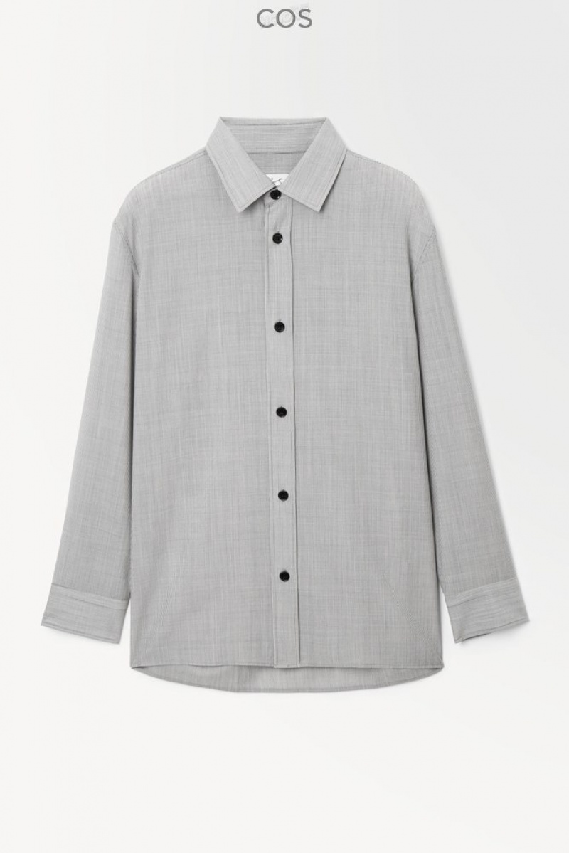 COS The Tailored Laine Shirt Noir Blanche | 961824-NUX